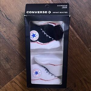Converse Unisex Infant Booties - Black and White